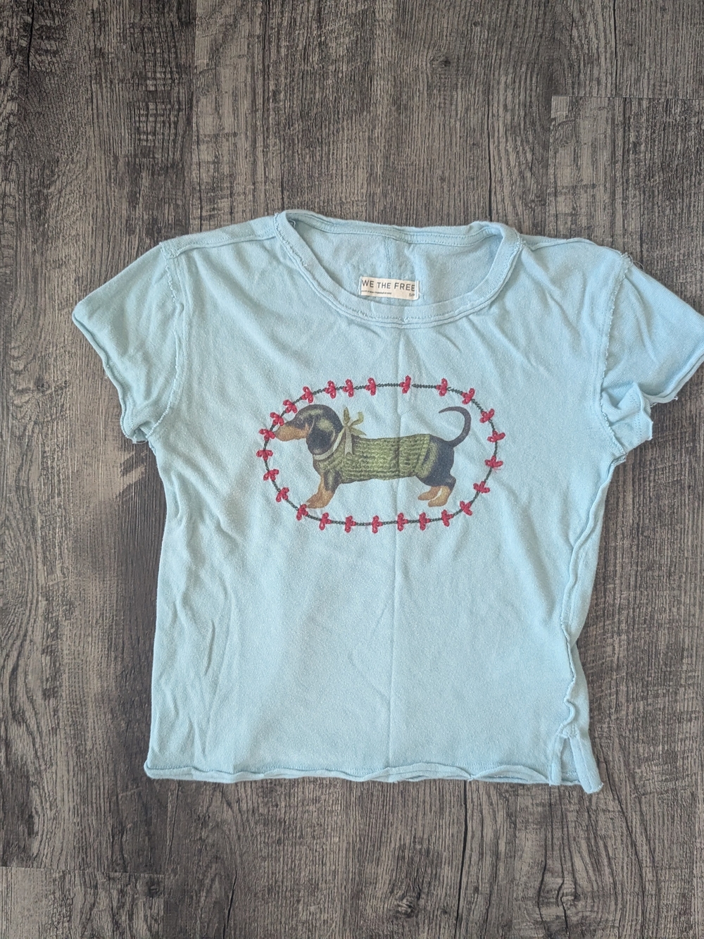 FREE PEOPLE Y2K Boho Dachshund Graphic Dog Tee
